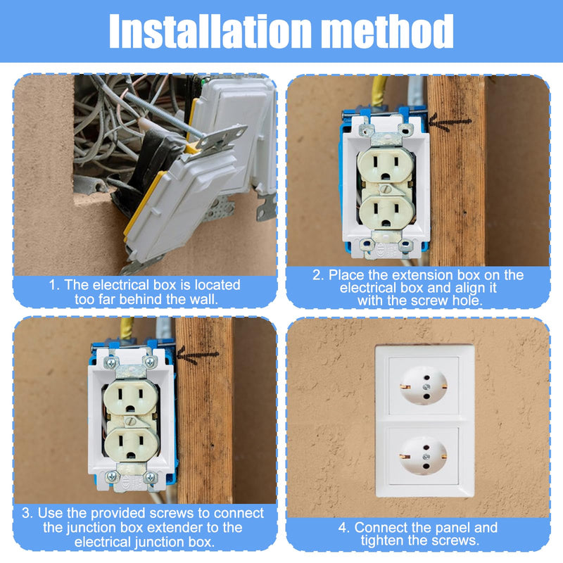 3 PCS BE3-3 Electrical Outlet Box Extenders with 18PCS Screws, （3-Gang) Electrical Power Three Gang Box Extender Electric Box Extender 3 Gang Power Switch Receptacles Accessories