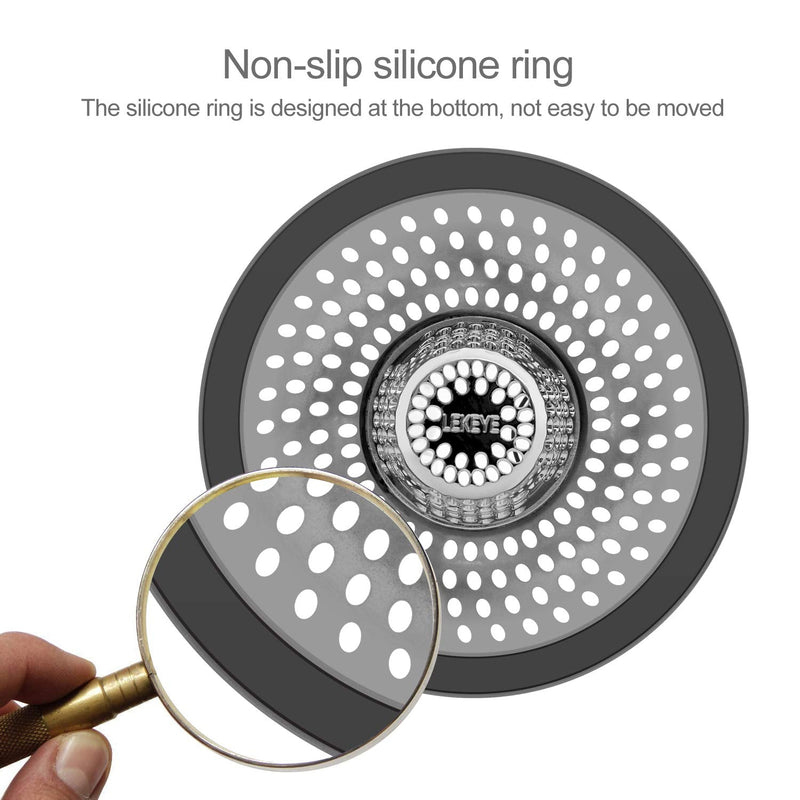 LEKEYE Drain Hair Catcher/Bathtub Shower Drain Hair Trap/Strainer Stainless Steel Drain Protector(Patented Product) 6060
