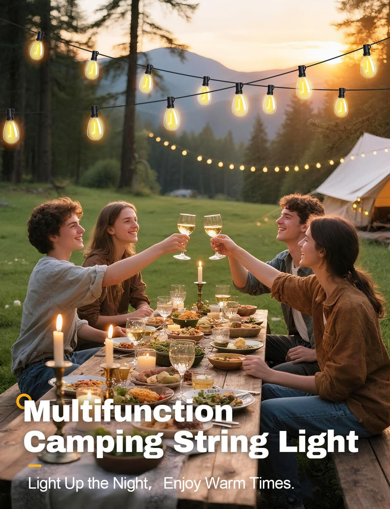 Tenmiro 120FT Solar Outdoor String Lights with Remote and 32+2 LED Shatterproof Bulbs Dimmable & Timing 3 Light Modes Solar Patio String Lights for Cafe, Garden, Deck, Outside Wedding Last for 10+Hrs Solar 120FT