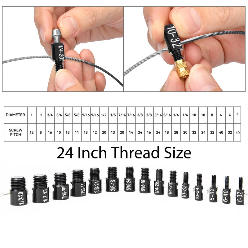 Nut and Bolt Thread Checker, Bolt Size Finder, 45 Male/Female Thread Gauges (24 Inch & 21 Metric) Thread Checker Standard and Metric, Bolts and Nut Identifier Gauge 45 Gauges (24 Inch & 21 Metric)