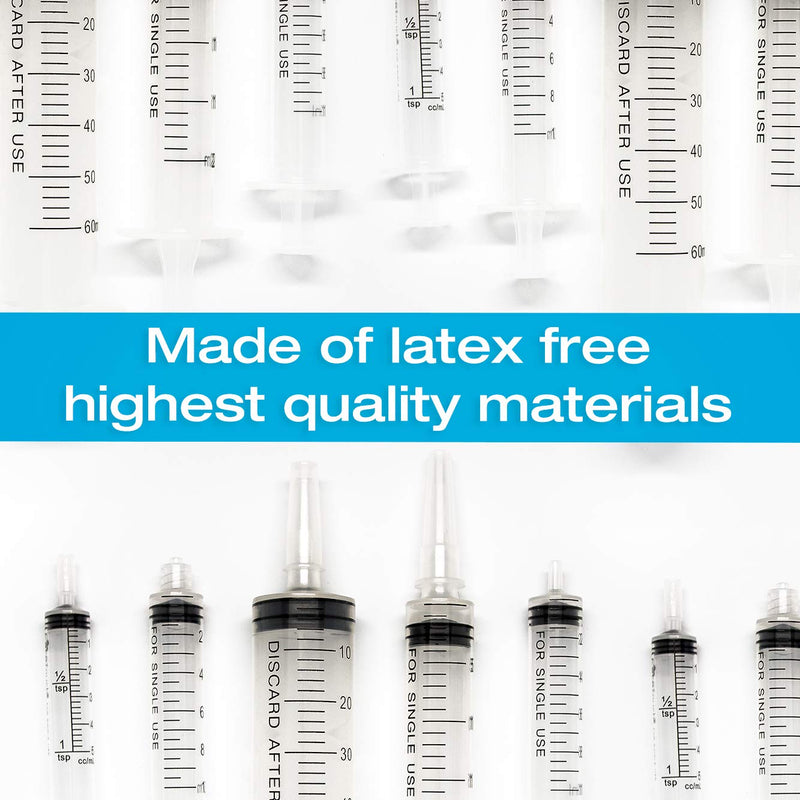 5ml Syringe Without Needle Luer Lock 100 Pack by Tilcare - Sterile Plastic Medicine Droppers for Children, Pets or Adults – Latex-Free Oral Medication Dispenser - Syringes for Glue and Epoxy