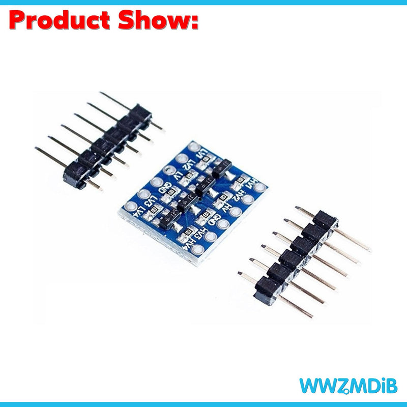 WWZMDiB 12 Pcs Logic Level Shifter Converter Module Bidirectional 3.3V to 5V, 5V to 3.3V UART, IIC, SPI, 1-Wire 4 Channel