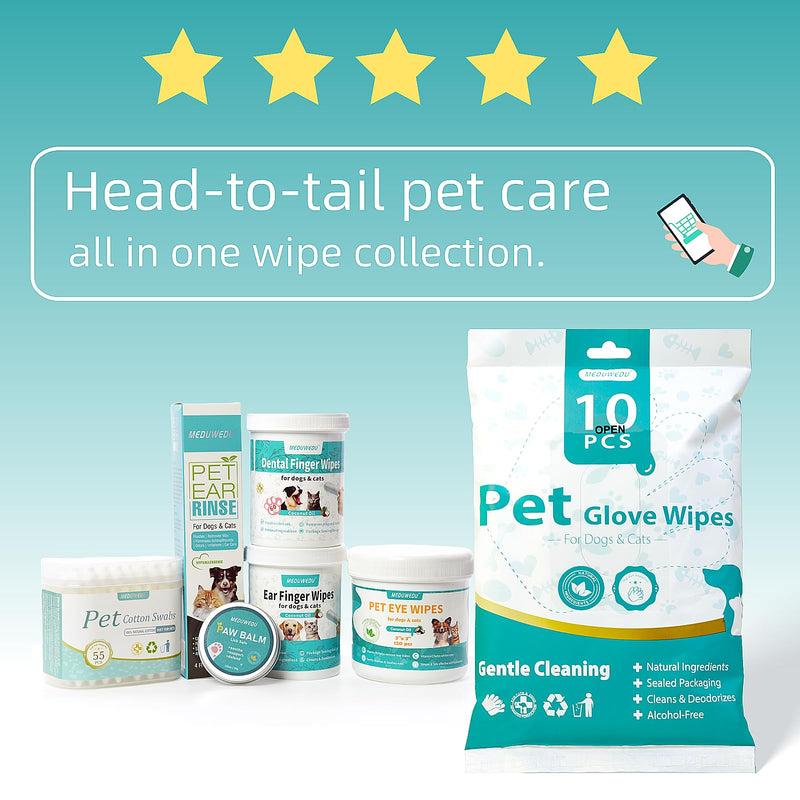 MEDUWEDU Pet Cotton Swabs, 55 Count｜Gourd-Shaped Tips｜Soft Cotton & Paper Stick｜Dog & Cat Ear Cleaner Swabs｜Safe Grooming Tool for Pets 1 Pack