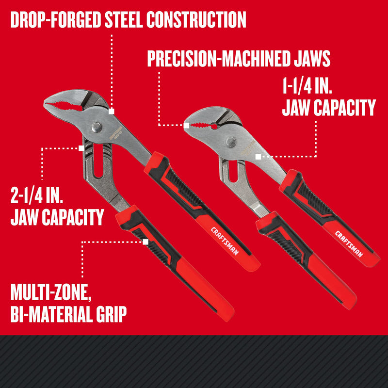 CRAFTSMAN Pliers, 8 & 10", 2Piece Groove Joint Set (CMHT82547) 2 piece Pliers(2 pack)