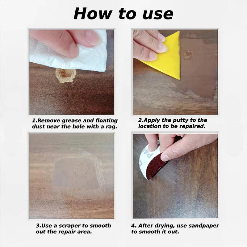 Wood Filler Putty,9.87 Ounce Wood Filler Stainable and Paintable,Natural Wood Putty,Wood Repair Kit for Quickly Repair Any Breaks,Cracks,Chips,Defects in Wooden Furniture,Easy to Use and Sand Natural
