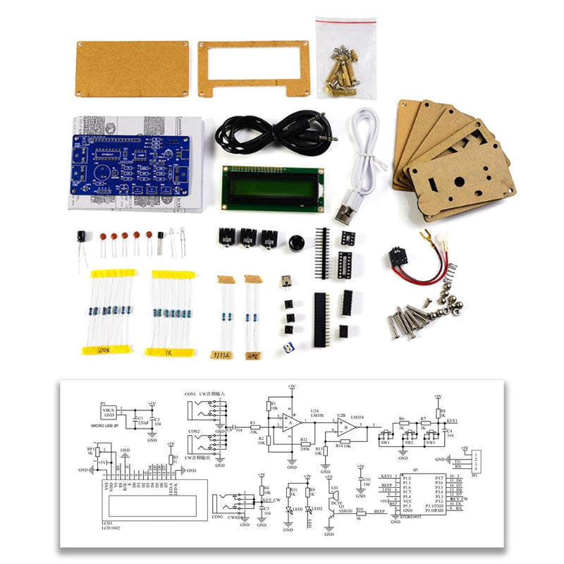 Soldering Practice Kit Morse Code Decoder CW Morse Code Practice CW Audio Input LCD Display Soldering Project Kit