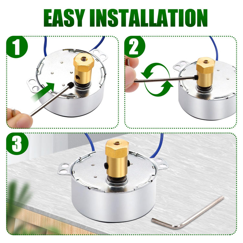 Twidec/Synchronous Turntable Motor Electric Motor 5-6RPM/MIN 50/60Hz 4W CCW/CW AC100~127V Synchron Motor for Cup Turner,Cuptisserie Rotator with 7mm Flexible Coupling TYC-50-5-6R-XLLB1PCS