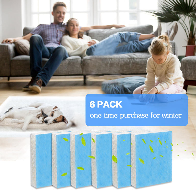 Humidifier Replacement Filter T for Honeywell Top Fill Humidifier HEV615 and HEV620 Humidifier Wicks, Compatible with Part # HFT600, HFT600T, HFT600PDQ (Blue-6pcs) Blue-6pcs