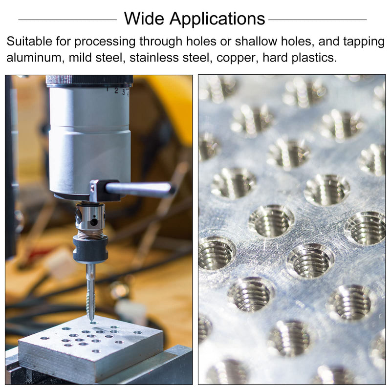 uxcell Tap & Bit Sets, M12 x 1.75 H2 Straight Flute Machine Thread Milling Tap, 10.2mm M35 Cobalt High Speed Steel (HSS-CO) Twist Drill Bit