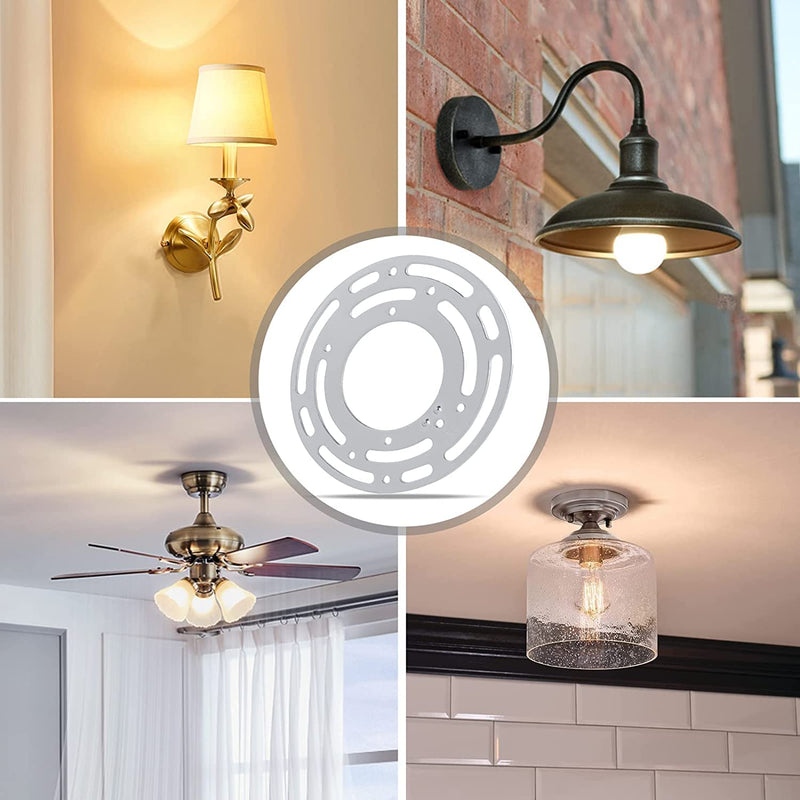 L&M LUJOMTL L&M Universal Light Fixture Mounting Bracket 2 Pack, 4 Inches Diameter Steel Round Universal Light Crossbar with Screws and Nuts, Mounting Bracket for Mount Wall Light, for Ceiling Lights