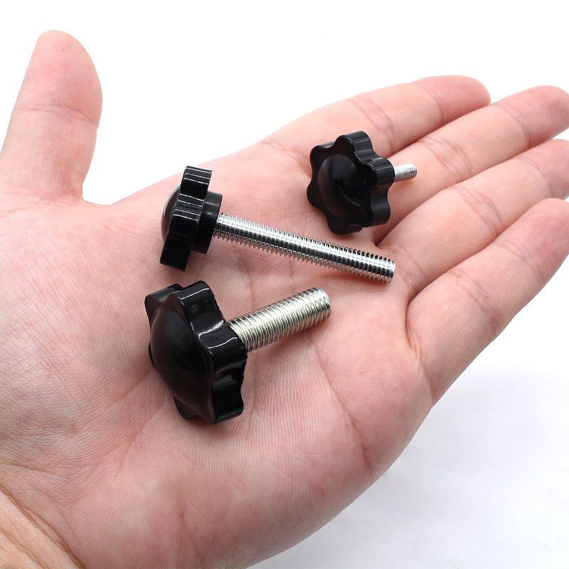 M8 x 25mm Thread Clamping Knob,Hex Star Knurled Thumb Screw Knobs,Tightening Screws Nuts Knob,6 Star Hand Knob Pack of 6 Onesize