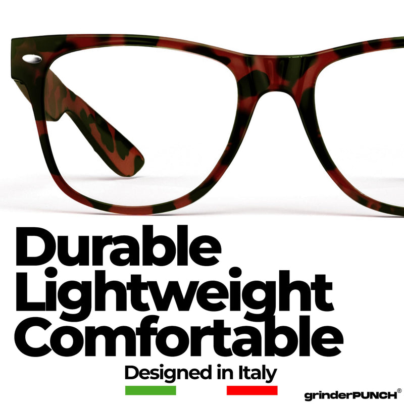 grinderPUNCH 2 Pack High Magnification Reading Glasses Strong Power Readers - 4.00-6.00 (2 Pack Tortoise, 4.50)