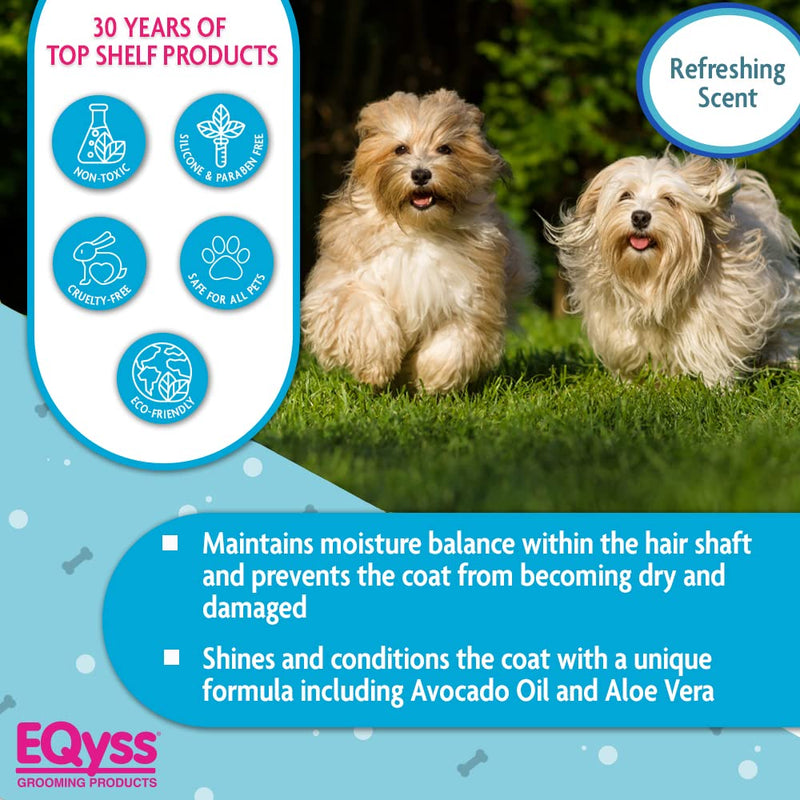 EQyss Avocado Mist Pet Spray Conditioner - Shines, Conditions, and Reduces Shedding, Weightless Leave in Spray - for Dogs, Cats, Puppies - Oil and Silicone Free, pH balanced, USA Made 16-Ounce - PawsPlanet Australia