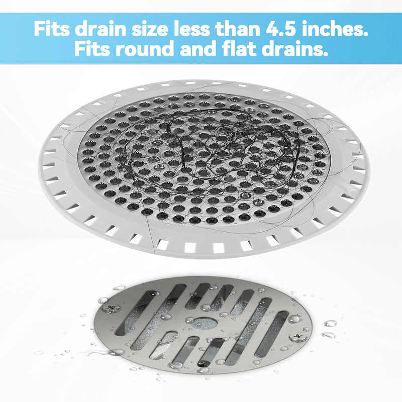 Shower Drain Hair Catcher,Aluvor Shower Drain Cover Bathtub Drain Strainers Weighted Metal Hair Trap Stopper Sink Drain Protector Hair Filter Bathroom Flat Strainer Stopper