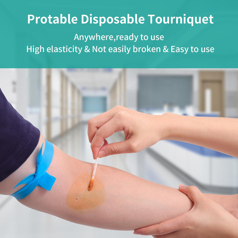 LEFEKE Medical Tourniquet for Blood Drawing Disposable TPE, 14 Inch Long, Pack of 50 pcs, Portable, Elastic, Latex Free - NewNest Australia