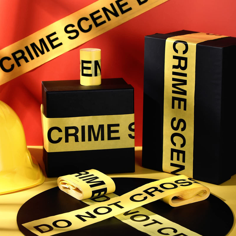 TaoBary 100 ft Crime Scene Tape Caution Barricade Tape Halloween 2 Rolls Tearable Warning Tape Safety Tape Bright Yellow for Christmas Wedding Party Indoor Decor Crime Scene Prop(Crime Scene)