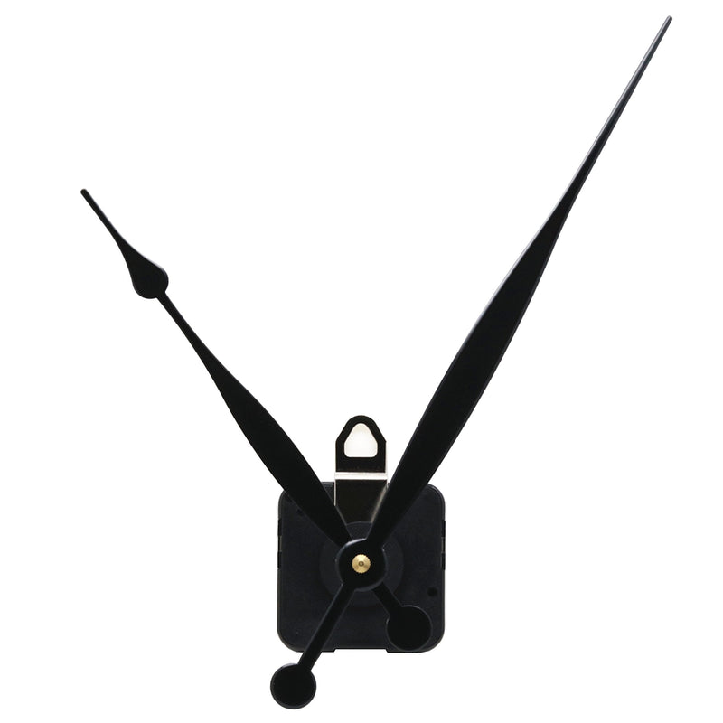 Quartz DIY Wall Clock Movement Mechanisms Battery Powered DIY Repair Parts Replacement with 260 mm/ 10.2 Inch Long Spade Hands,3/10 Inch Maximum Dial Thickness,29/32 Inch Total Shaft Length. Total minute hand length 10.2 inch