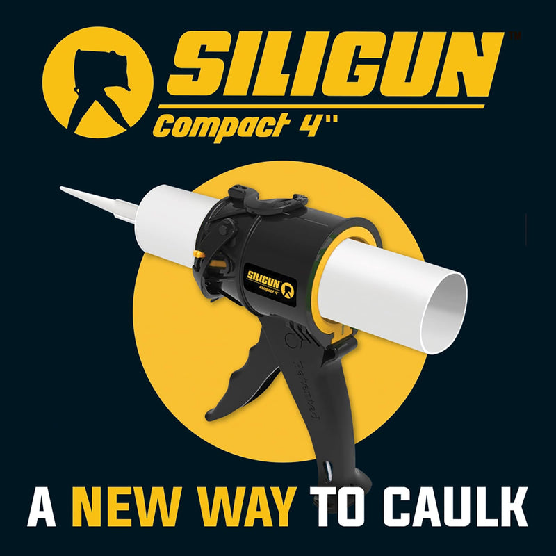 SILIGUN™ Gen-3 Compact Caulking Gun - No Drip Caulk Gun - Patented Design - Lightweight ABS Frame - Works with All 10 oz Tubes Siligun Caulk Gun Gen-3