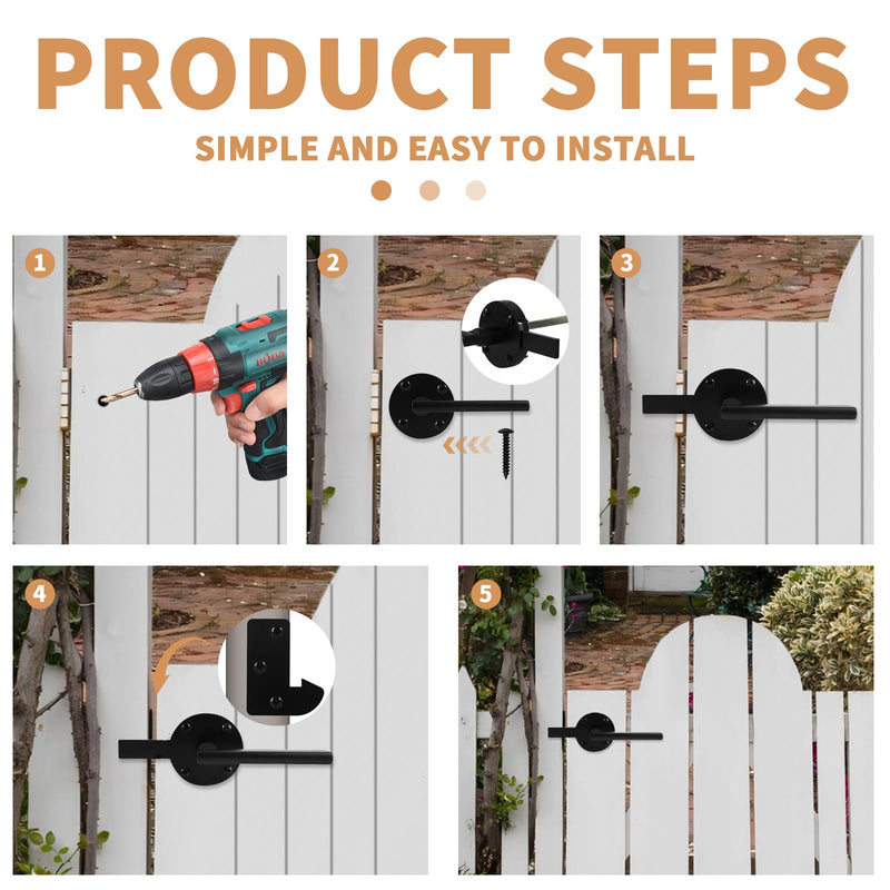 Two Sided Gate Latch,Gate Latch for Outdoor Fence, Wooden Gates, Pool Gates, Backyards, Gardens; They can Also be Used as Door Handles and Two-Way Door Locks, Gate Hardware.