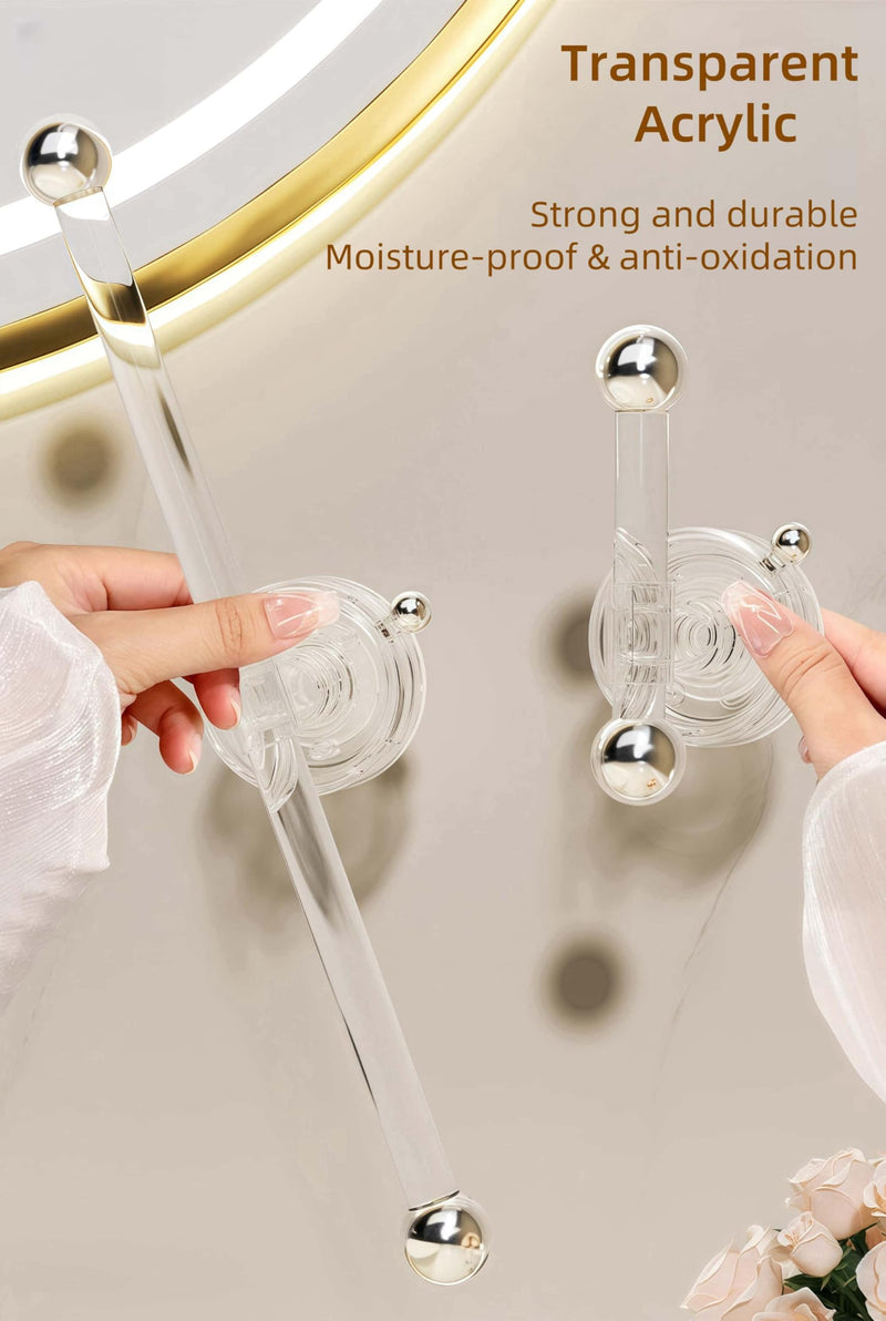 Set of Transparent Suction Cup Washcloth Bar & Suction Cup Hanger Hook Removable Reusable Suction Cup Rack for Shower Bathroom Kitchen (Transparent)