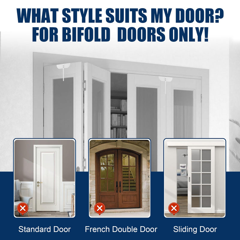 Bifold Door Lock- Metal Double Door Child Safety Locks Keep Toddler, Cats&Dogs Out of Pantry, Closets, Cabinets 1PC