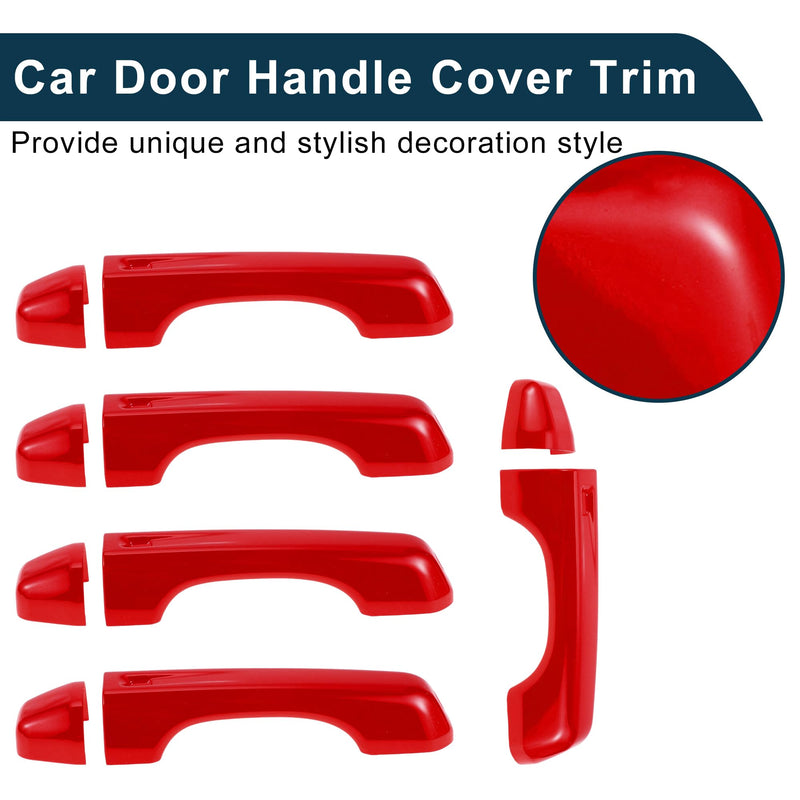 Door Handle Cover Trim for Jeep Wrangler JL JLU 2018-2021 Durable | Tailgate Handle Cover Red 1 Set