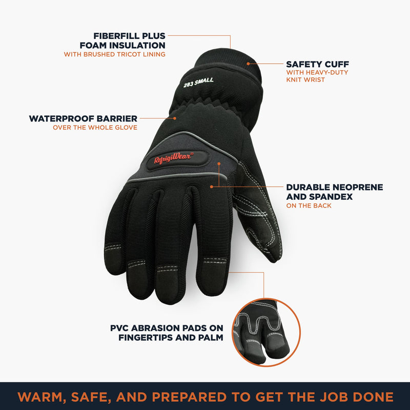 RefrigiWear Waterproof Abrasion Safety Glove X-Large Black