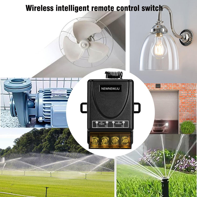 AC110V Wireless Light Switch and Receiver kit,AC110V/120V/240V/30A Relay RF Remote Control with 328FT Long Range for Smart Home,Pump Control,Industrial Electrical Equipment. 110V-240V remote switch