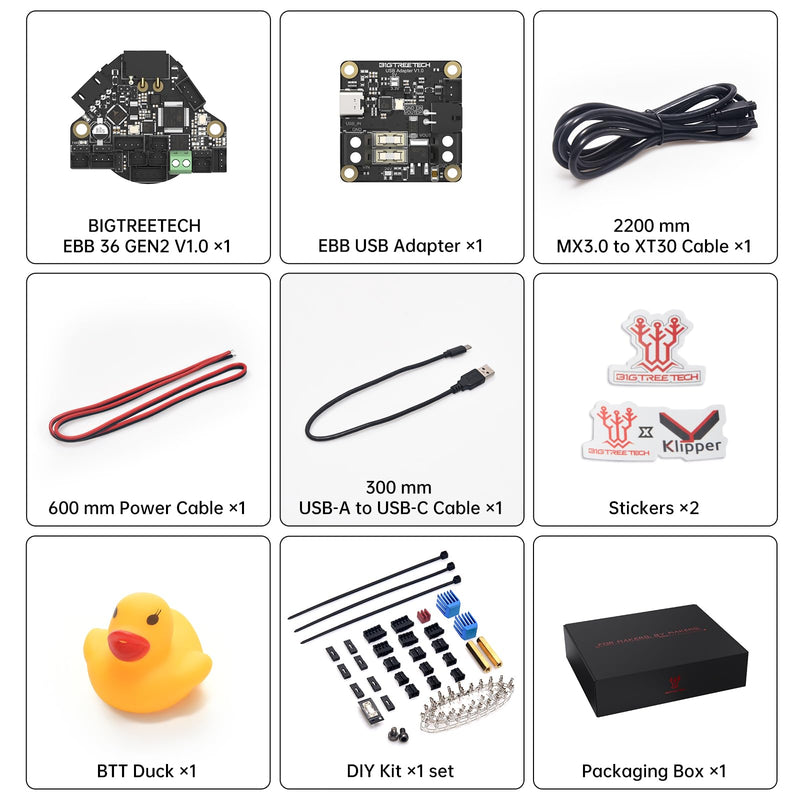 BIGTREETECH EBB 36 GEN2 Extruder Breakout Adapter Board Support CAN & USB Communication for Nema14 36mm Stepper Motor EBB36 GEN2
