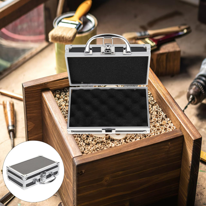 7-Inch Mini Aluminum Briefcase Hard Shell Metal Tool Box with EVA Foam Shockproof Storage Case for Precision Instruments Valuables