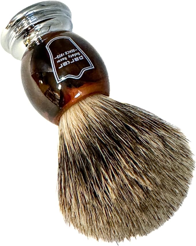 Parker Shaving Brush, Dense Foaming (100% Badger Hair/Marble Resin Handle) Dedicated Stand, Shaving, Shaving, Barber, Razor - NewNest Australia
