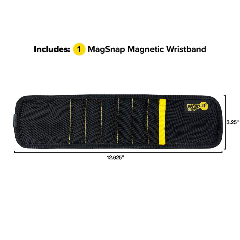 MagSnap Magnetic Wristband by Wrap-It Storage - Wrist Magnet Tool Belt and Screw Holder - Great Tool Gift for Dad