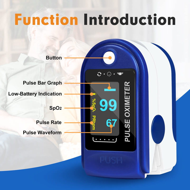 Easy@Home Fingertip Pulse Oximeter (Not for Medical Use) - SpO2 Blood Oxygen Saturation Meter and Heart Rate Monitor -EHP050