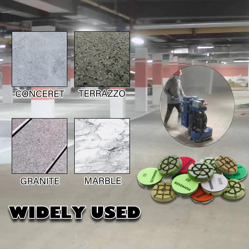 3 inch *10mm Diamond Floor Polishing Pucks,Grit 800 Set of 3, Concrete Sanding Disc,for Cement Rerrazzo Marble Granite Floor, Grit 800… 800 Grit