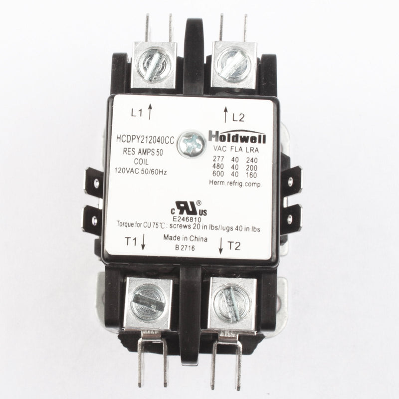 Holdwell 45GG20AF 2 Pole 40 Amp 120V Coil Definite Purpose Air Conditioner Contactor HWPY212040CC