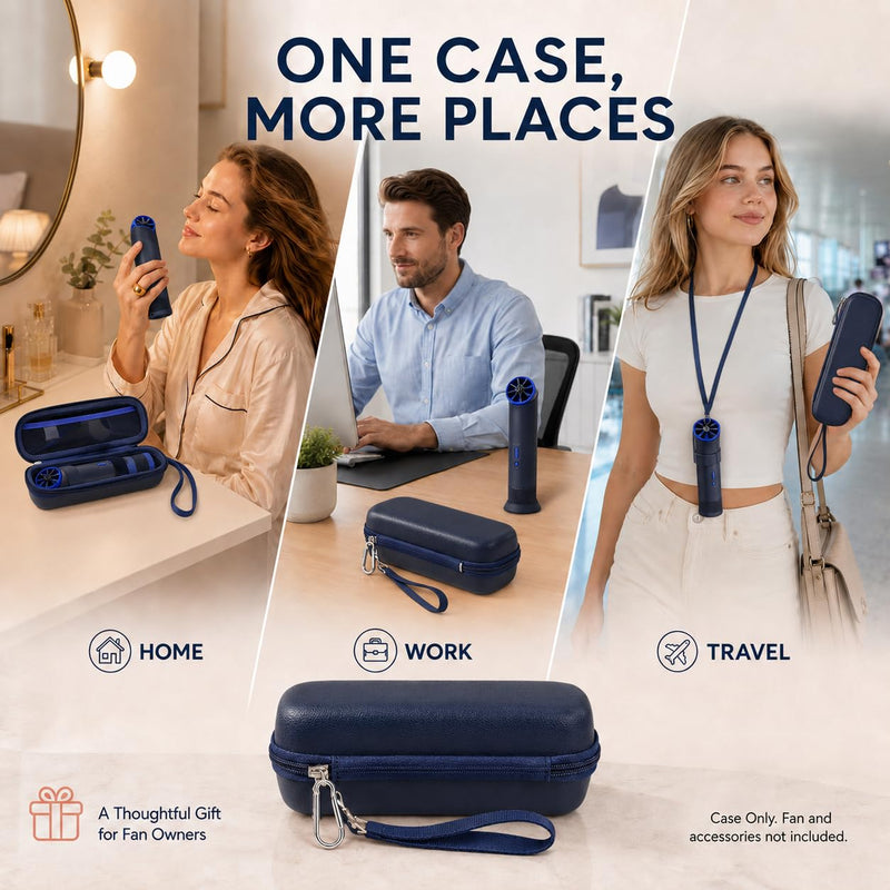 ANKHOH Carring Case for Dyson HushJet Mini Fan, PU Travel Bag, Blue