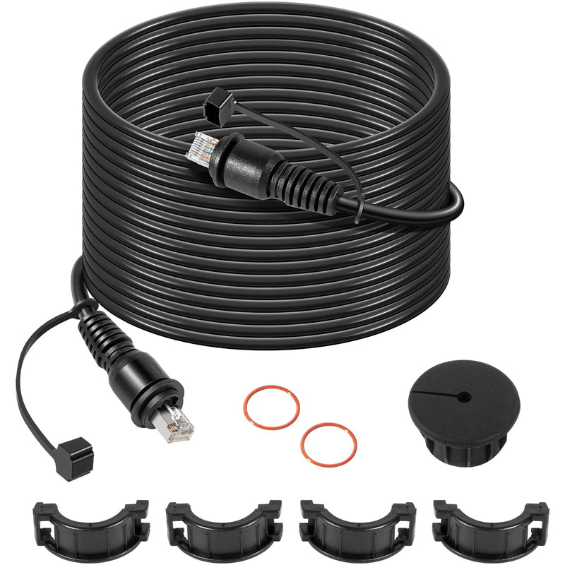 30 Foot Marine Network Cable for Garmin GPSMAP, Fish Finder, Radar, GMR, GMS 10 - RJ45 Male to Male Ethernet Cable for Garmin Navigation,ECHOMAP UHD/Ultra,GCV,GSD, 30FT Trolling Motor Extension Cable