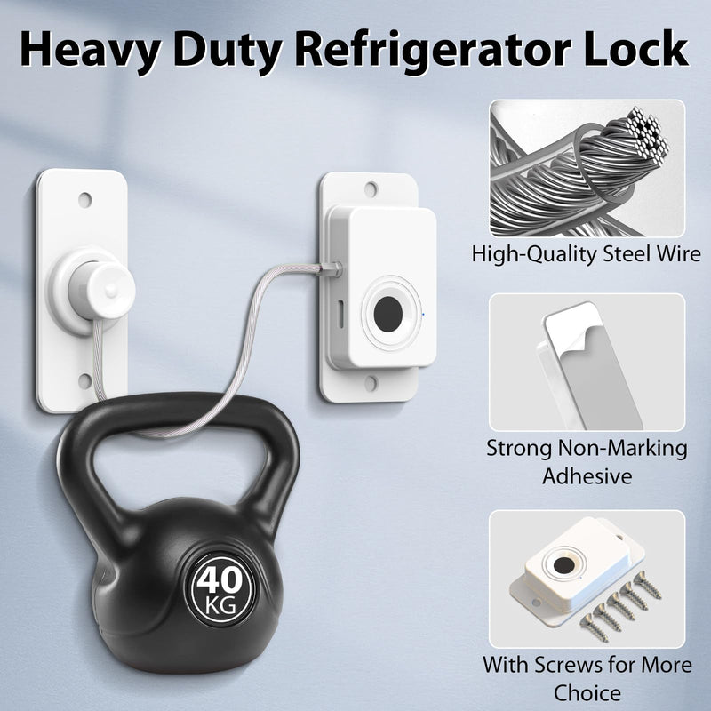 Fingerprint Fridge Lock,Child Proof Refrigerator Lock for Kids with Sticky Adhesive Pads,Cabinet Locks Baby Proofing for Fridge Cabinet Drawer Door Window Toilet