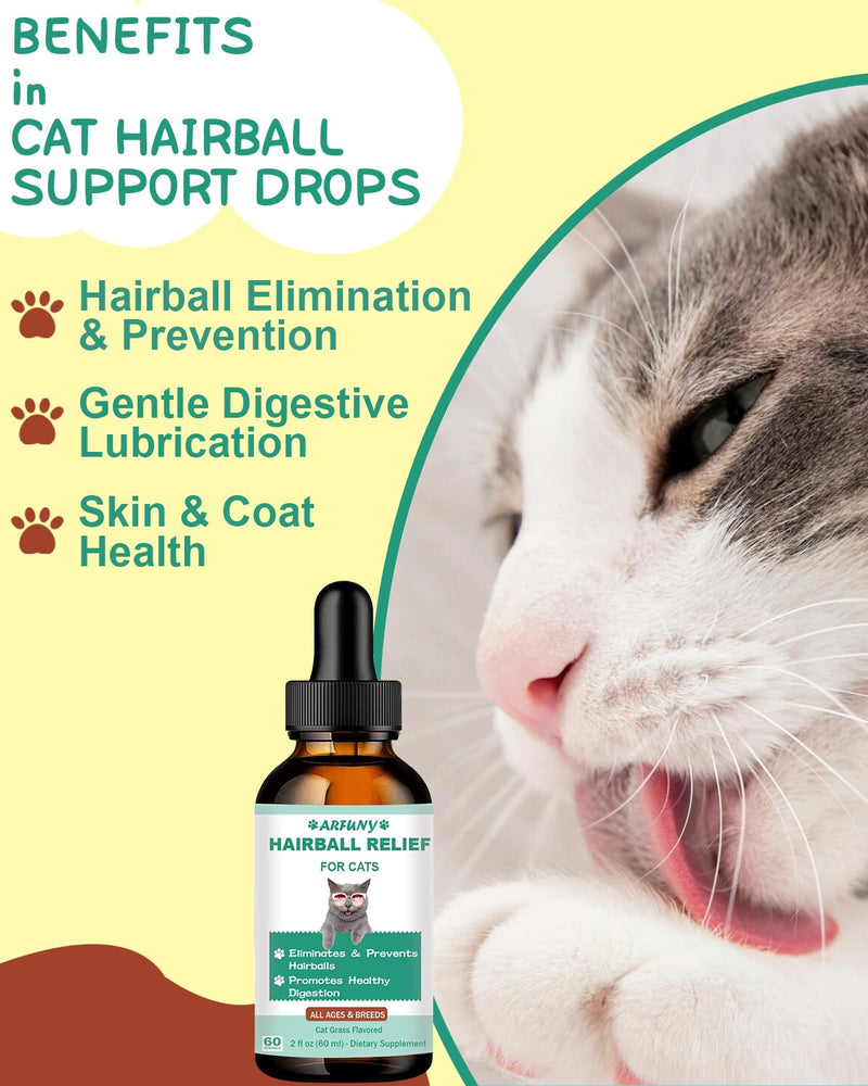 Hairball Treatment for Cats - Cat Hairball Remedy - with Natural Ingredients & Vitamins & Lysine for Cats - Support Immune System, Respiratory, Eye Health