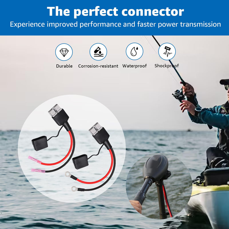 Trolling Motor Quick Disconnect Plug for Trolling Motor Quick Connect | 12V/24V Marine Battery Trolling Battery Quick Plug, 8-Gauge Marine Grade Quick Connectors Wire