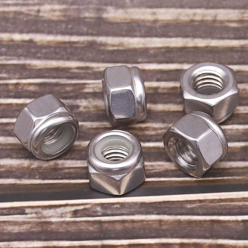 5/16"-18 Nylon Insert Hex Lock Nuts, Allen Hex Drive, 304 Stainless Steel 18-8, Full Thread, Coarse Thread UNC, Pack of 10 5/16"-18