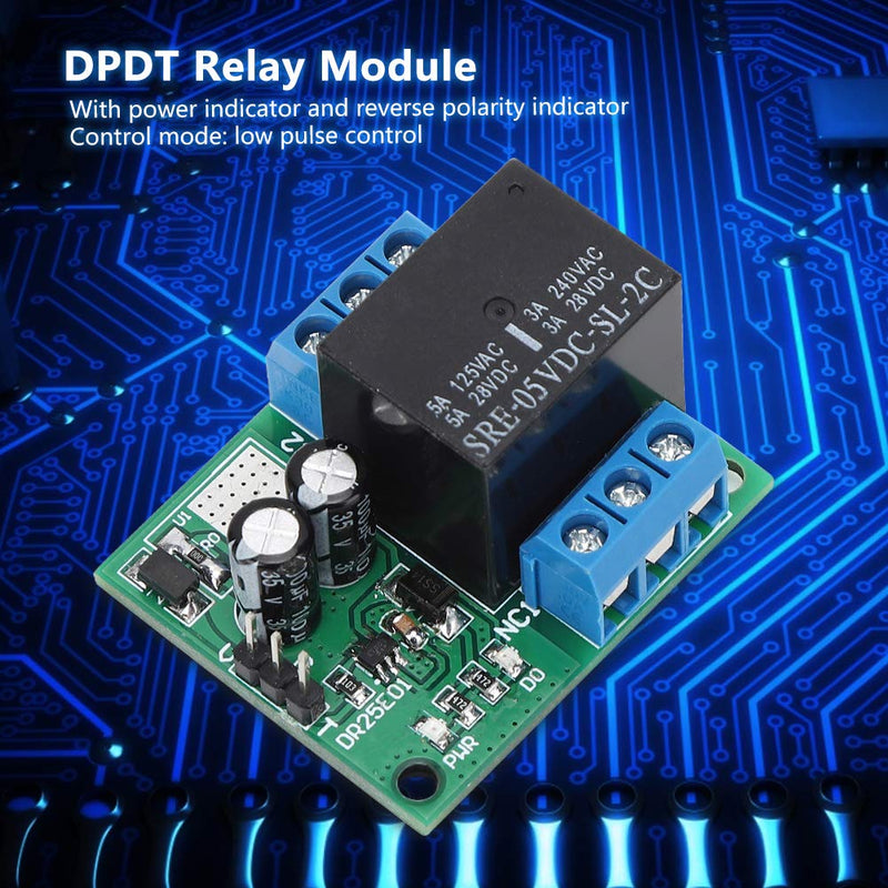 DR25E01 Relay Module DPDT Relay Module Double Throw Relay Double Pole Throw Self Locking Bistable Relay Board(DC5V)