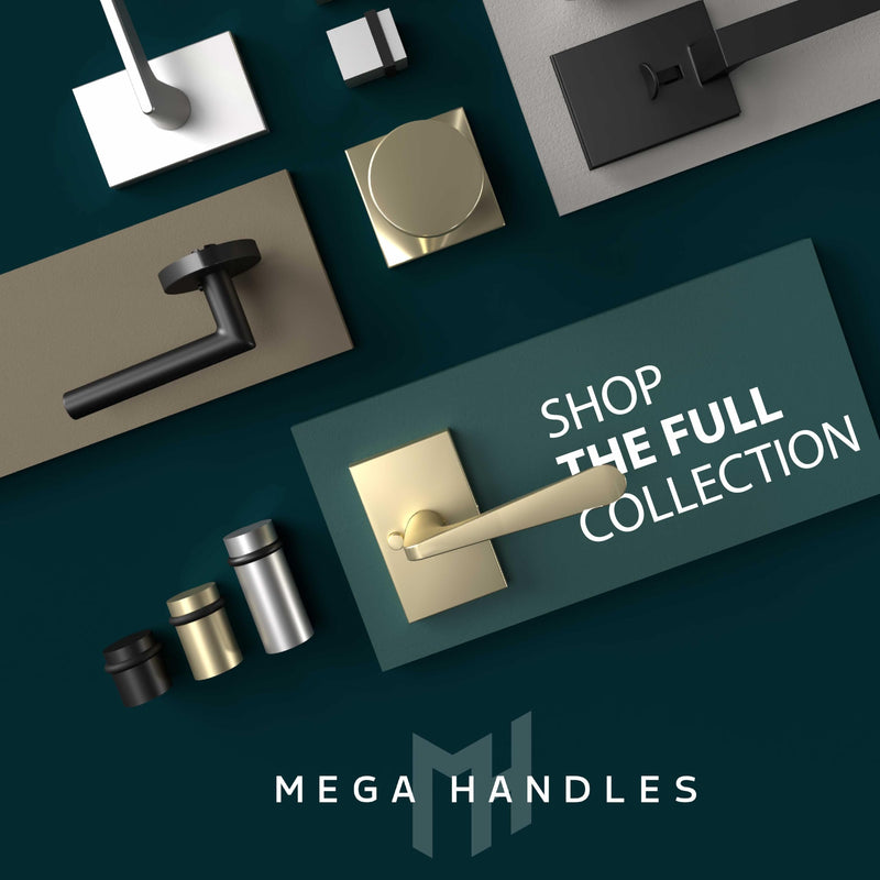 Mega Handles Glamor Privacy, Lever & Lock Door Handle Set for Hallway, Closet and Bathroom, Keyless Lock, Heavy Duty Door Levers, Fits All Standard Door Sizes, Screws Included - Satin Brass (1 Pack) 1 Pack
