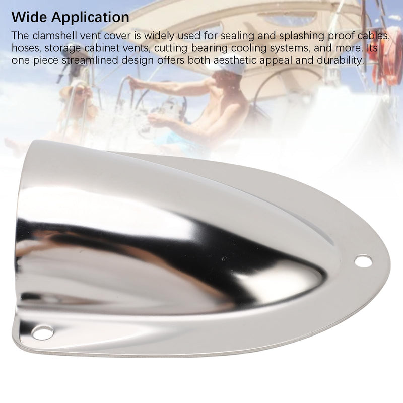 Aramox Marine Clamshell Vent Cover, Stainless Steel Wire Cable Cover for Boats, 4.72 x 3.94 x 1.38 in
