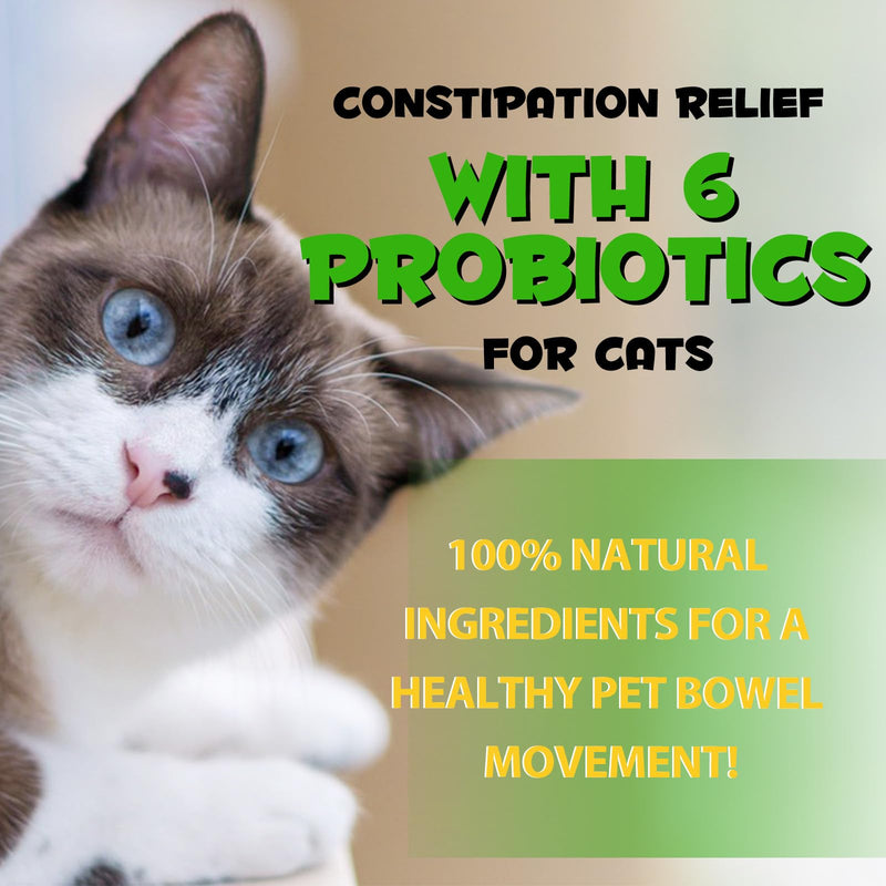 Cat Constipation Treatment, Constipation Relief for Cats, Cat Laxative Constipation Relief, Promotes Digestive Health, Improve Immunity, Vitamins for Cats with 6 Probiotics 60ml 1 Pack