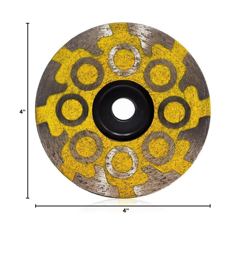 YIJING 4" Diamond Cup Wheel Resin Diamond Grinding Wheel Medium Grit with Thread 5/8“-11 for Grinding Stone Concrete and Tiles…