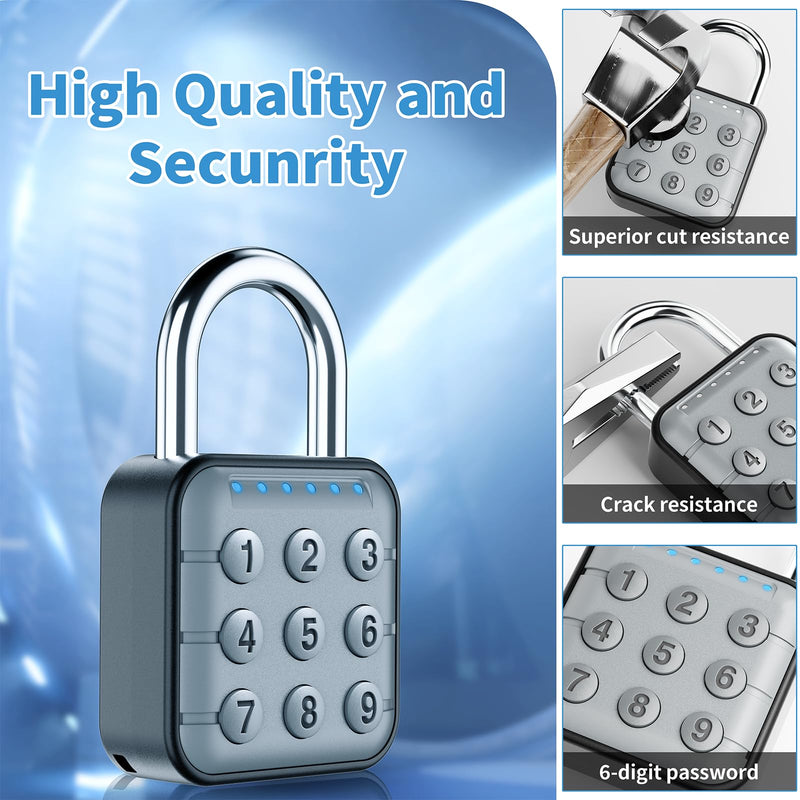 Combination Lock, Combination Lock for Locker, Locker Lock & Gym Locker Lock - High Security, Easy to Use for Gym, School, Travel, Outdoor Gray