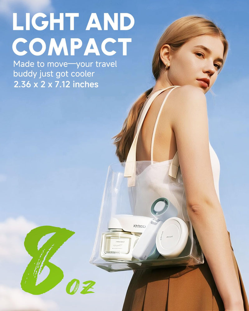GVY Mini Portable Fan,1-100 Speed Settings, [Up to 24H Cooling] 4000mAH Rechargeable Battery| Personal Handheld Fan for Travel, Beach, Camping| Gifts for Women/Girls (White) White