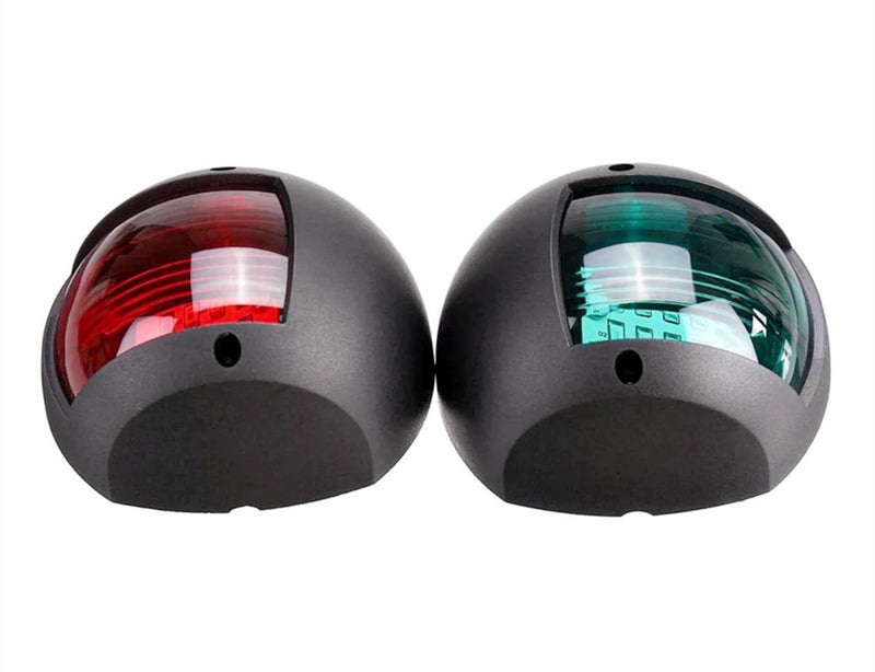Pair of Boat navigation lights LED,MARINE LED Navigation Side Bow Lights Waterproof Running Lights For Marine Yacht Position Light Red & Green Parking Lamp (Black) Black -