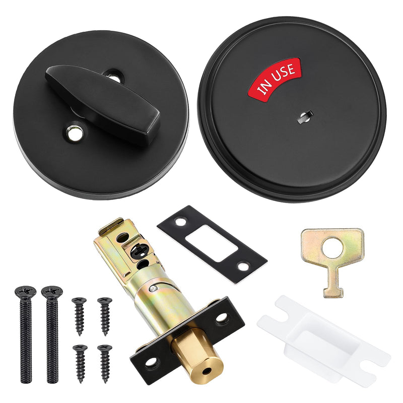 Bathroom Deadbolt with Occupancy Indicator, Vacant Occupied Bathroom Lock, in-Use/Vacant Commercial Deadbolt, ANSI Grade 2 Privacy Indicator Lock for Restrooms, Black